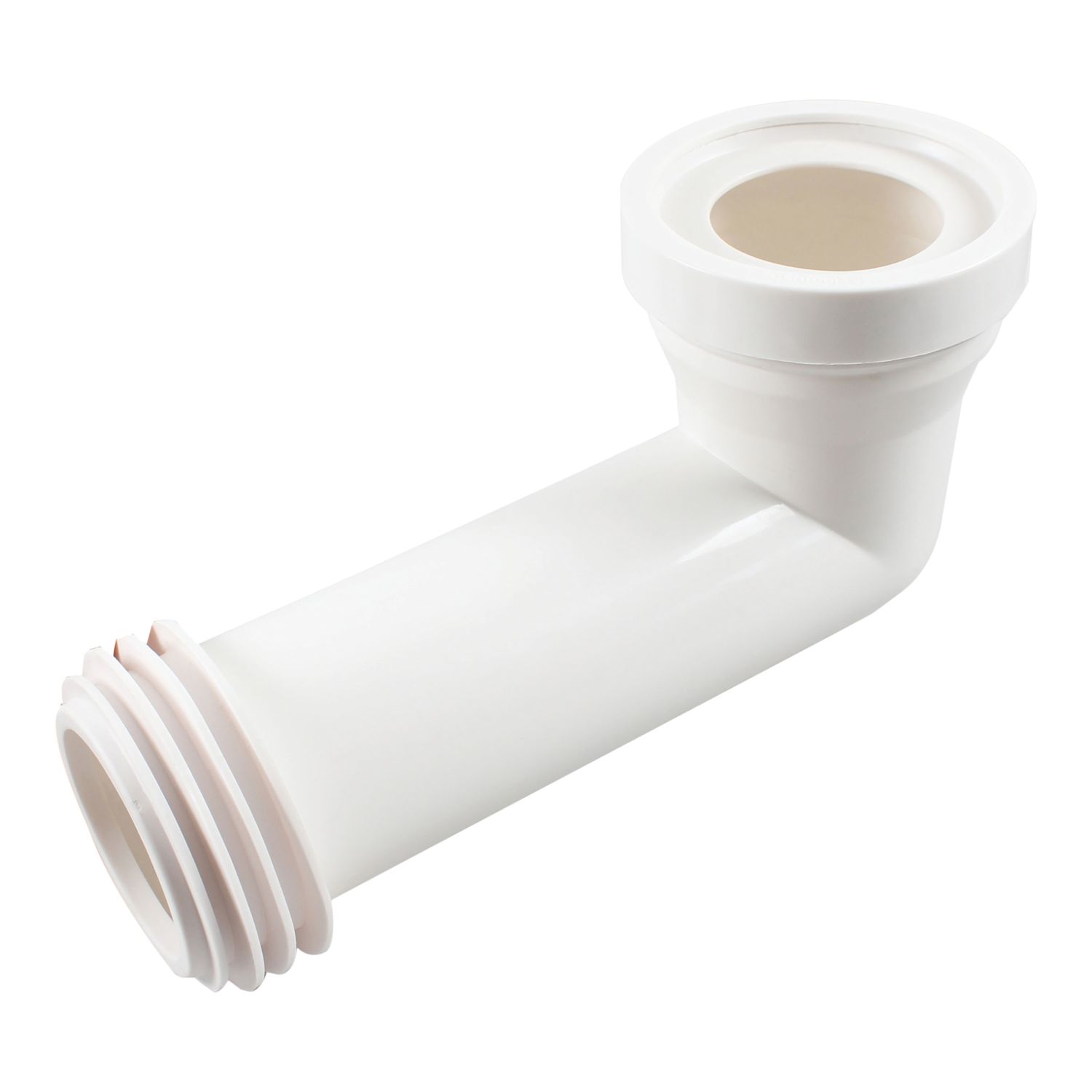 Flomasta Rigid 90° Angled Pan Connector White 340mm (872CA)