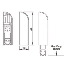 Firestop Applic Drop Down Seal Satin Anodised Aluminium 50mm x 15m x 930mm