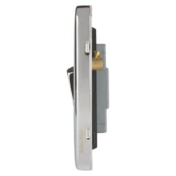 Schneider Electric Lisse Deco 10AX 1-Gang 2-Way Light Switch  Polished Chrome with Black Inserts