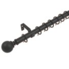 Cooke & Lewis Matt Black Curtain Pole Set 28mm x 1.8 - 3.2m