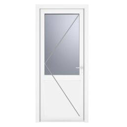 Crystal  1-Panel 1-Obscure Light Left-Handed White uPVC Back Door 2090mm x 840mm