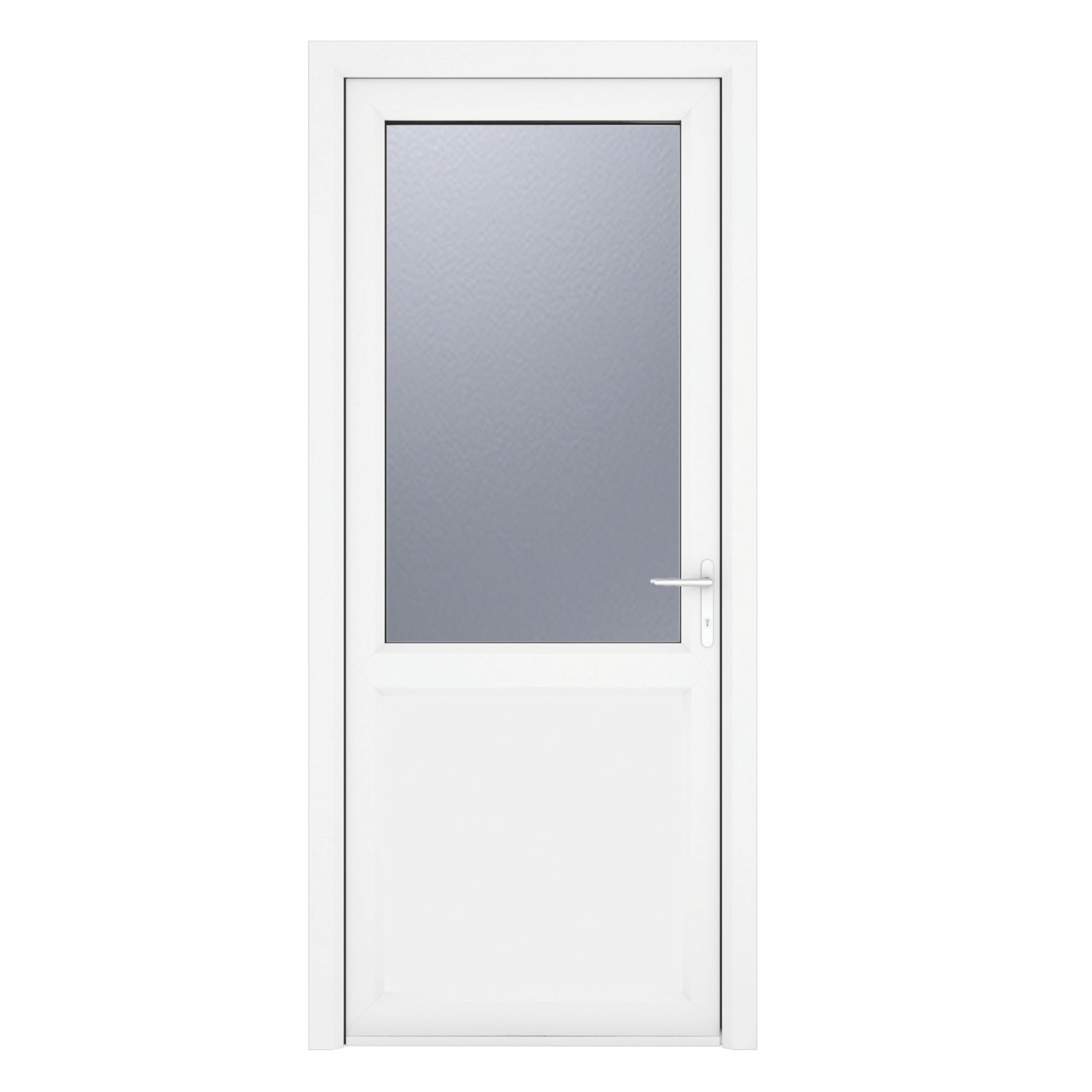 Crystal 1-Panel 1-Obscure Light Left-Handed White uPVC Back Door 2090mm x 840mm (872JP)
