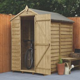 Forest  4' x 6' (Nominal) Apex Overlap Timber Shed with Base & Assembly