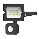 4lite Advantage Outdoor LED Floodlight With PIR Sensor Black 10W 850lm