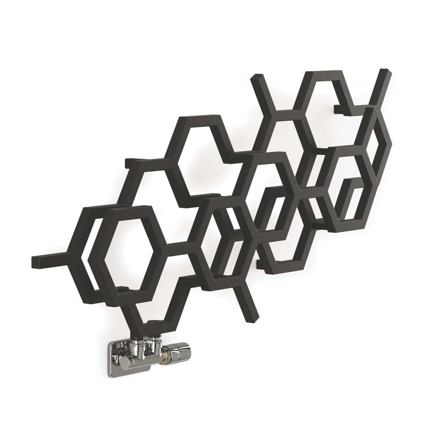 Terma Hex 502mm x 1126mm 1081BTU Black Horizontal Designer Radiator (872RH)