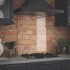 Splashback  Clear with Brass Caps Kitchen Splashback 600mm x 700mm x 6mm