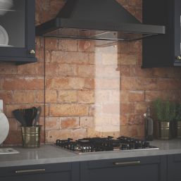 Splashback  Clear with Brass Caps Kitchen Splashback 600mm x 700mm x 6mm