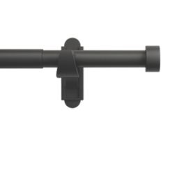 Rothley Matt Black Extendable Curtain Pole w/ Stud Finials 28mm x 71-120cm