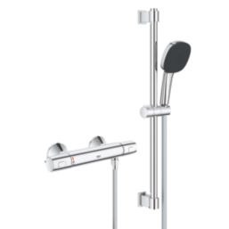 Grohe Precision Trend HP Rear-Fed Exposed Chrome Thermostatic Shower Mixer Set