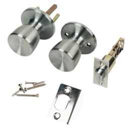 ERA  Mortice Passage Knob Set Satin Stainless Steel 67mm