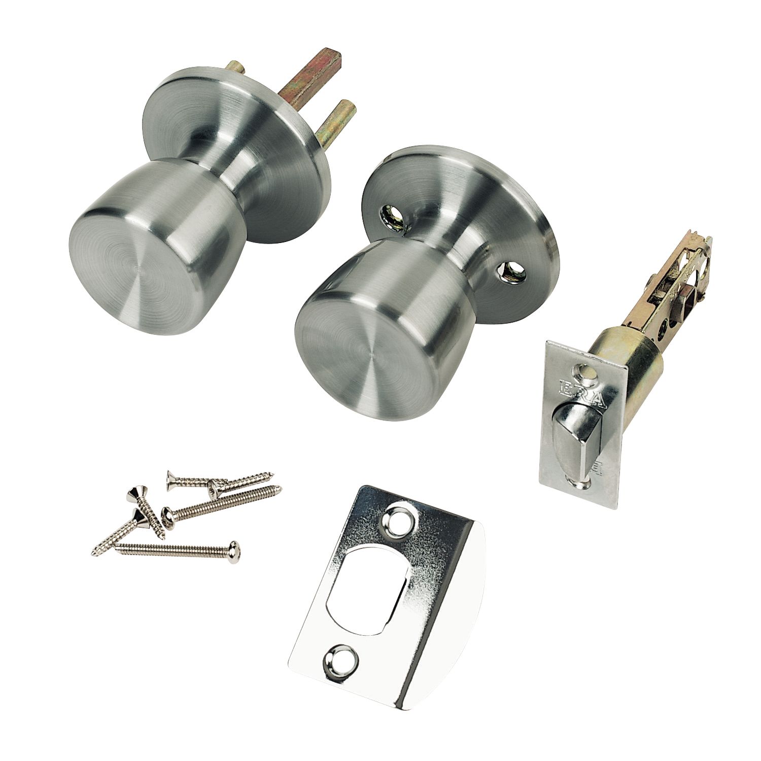 ERA Mortice Passage Knob Set Satin Stainless Steel 67mm (87351)