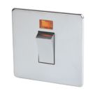 Crabtree Platinum 45A 1-Gang DP Cooker Switch Satin Chrome with Neon