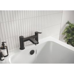 Bristan Apelo Black 135mm Deck Mounted Lever 2 Tap Holes Bath Mixer Tap