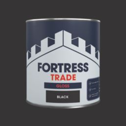 Fortress Trade 1Ltr Black Gloss Water-Based Trim Paint