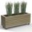 Forest Linear Rectangular Garden Planter with Wheels Natural Timber 1200mm x 400mm x 496mm