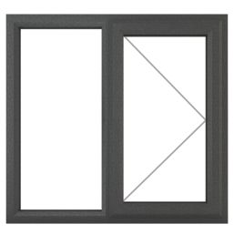 Crystal  Right-Hand Opening Clear Double-Glazed Casement Anthracite Grey uPVC Window 1190mm x 1115mm