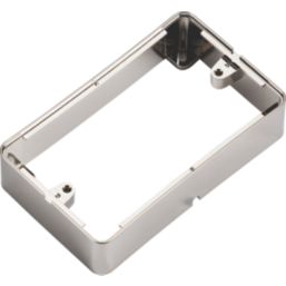 Knightsbridge 2-Gang Brushed Chrome Surface Box Spacer 32mm