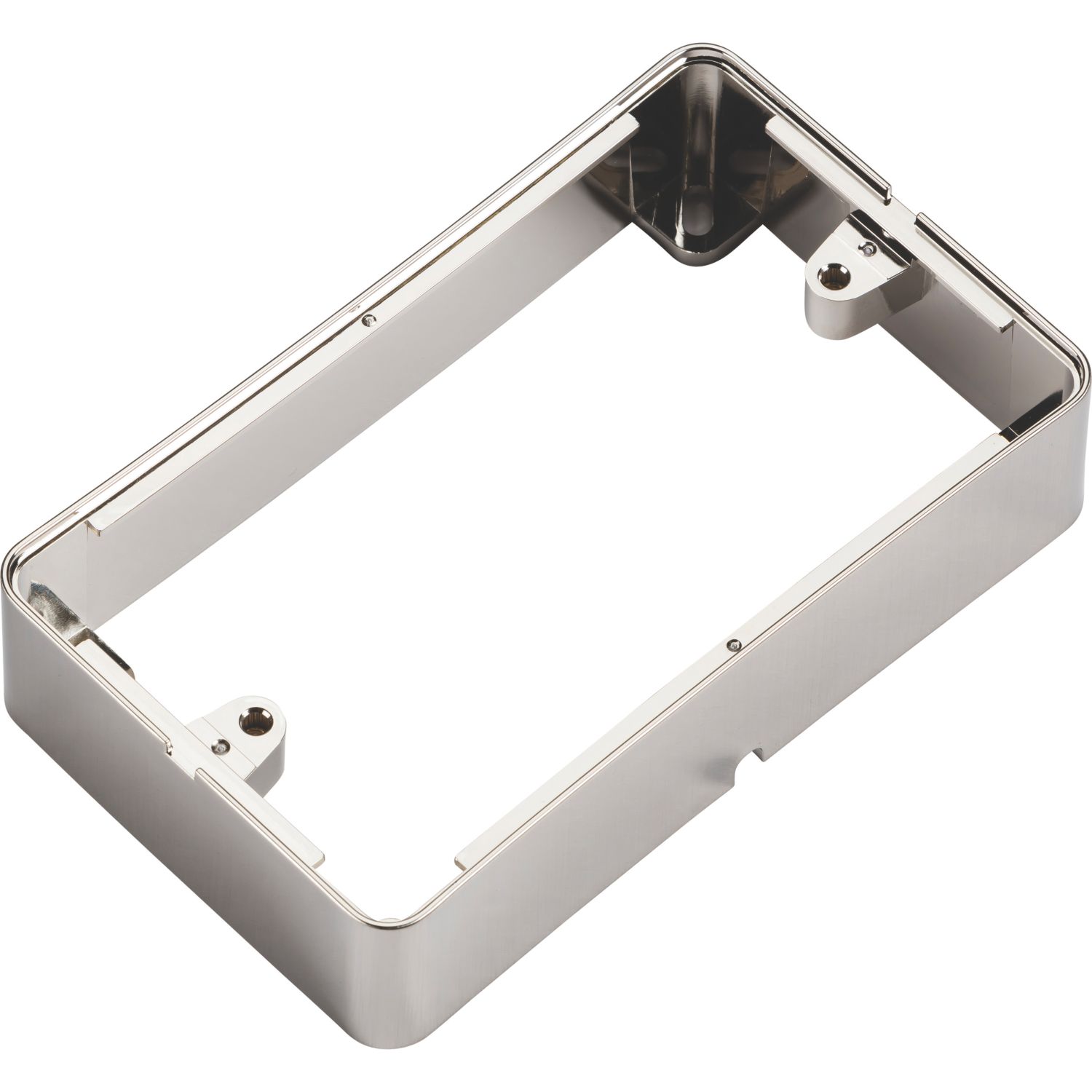 Knightsbridge 2-Gang Brushed Chrome Surface Box Spacer 32mm (873PY)