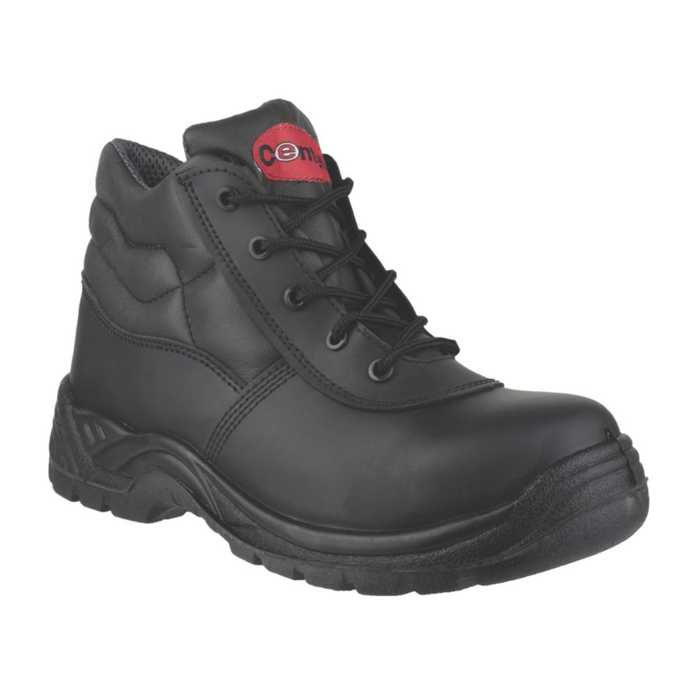 Centek FS30C Lace-Up Size 6 Black Water-Resistant Safety Boots - Screwfix