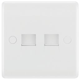 British General 800 Series 2-Gang Slave Telephone Socket White
