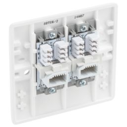 British General 800 Series 2-Gang Slave Telephone Socket White