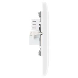 British General 800 Series 2-Gang Slave Telephone Socket White