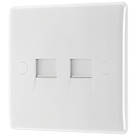 British General 800 Series Slave Telephone Socket White with White Inserts