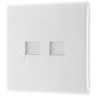 British General 800 Series 2-Gang Slave Telephone Socket White