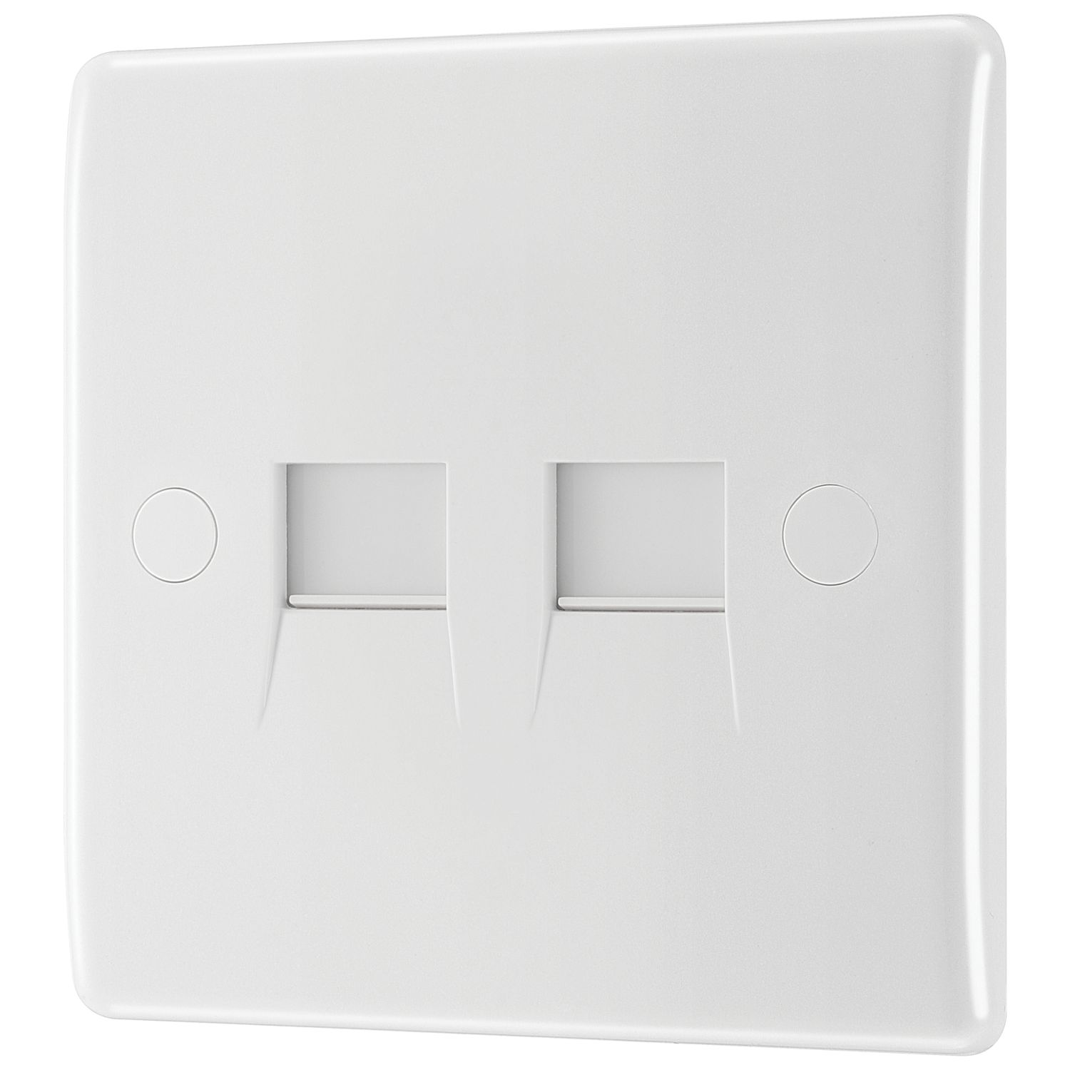 British General 800 Series 2-Gang Slave Telephone Socket White (873XF)