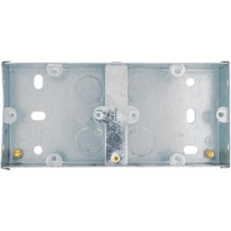 British General  1 + 1-Gang Galvanised Steel  Back Box 35mm