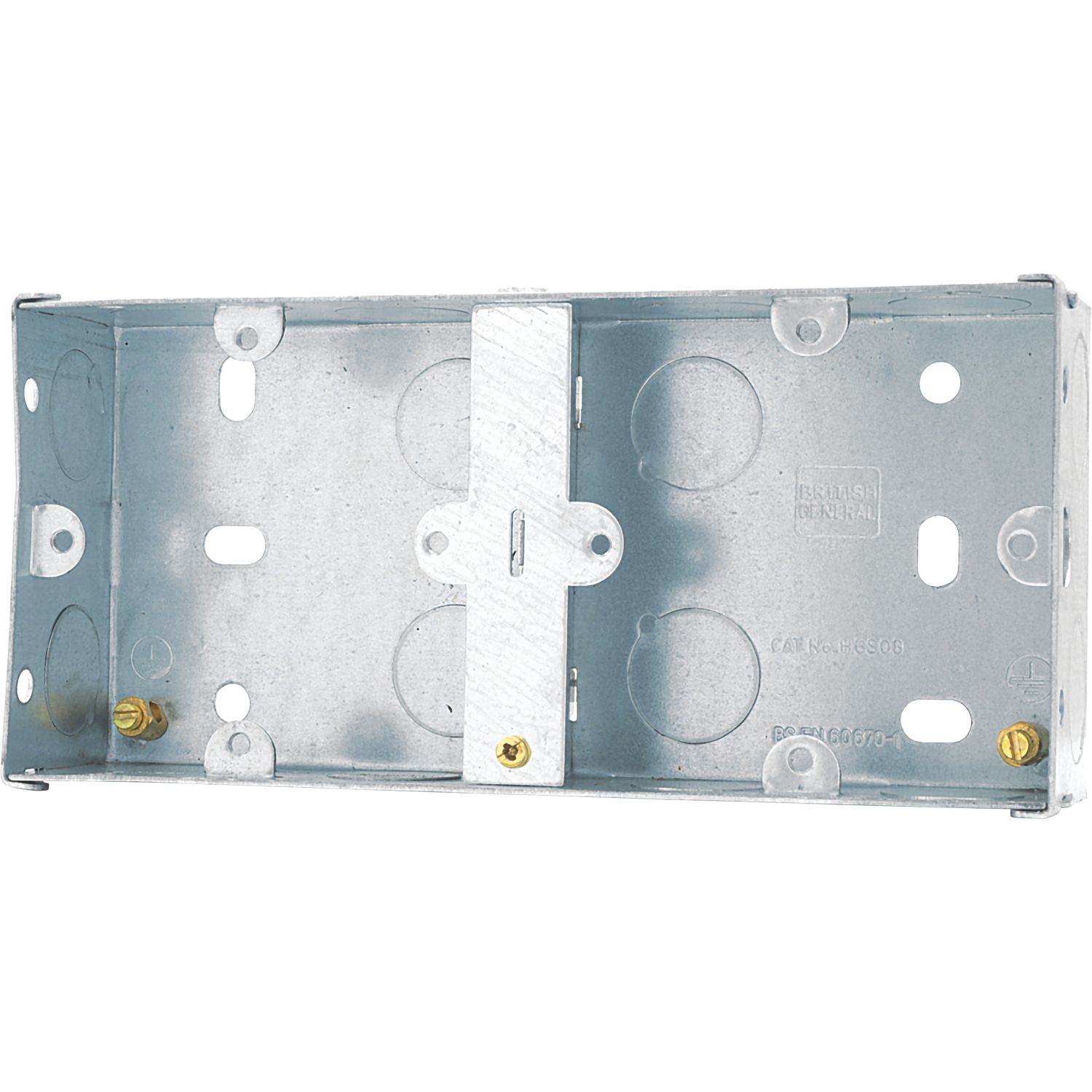 British General 1 + 1-Gang Galvanised Steel Back Box 35mm (873XG)