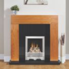 Focal Point Lulworth Stainless Steel Rotary Control Inset Gas Full Depth Fire 480mm x 180mm x 585mm