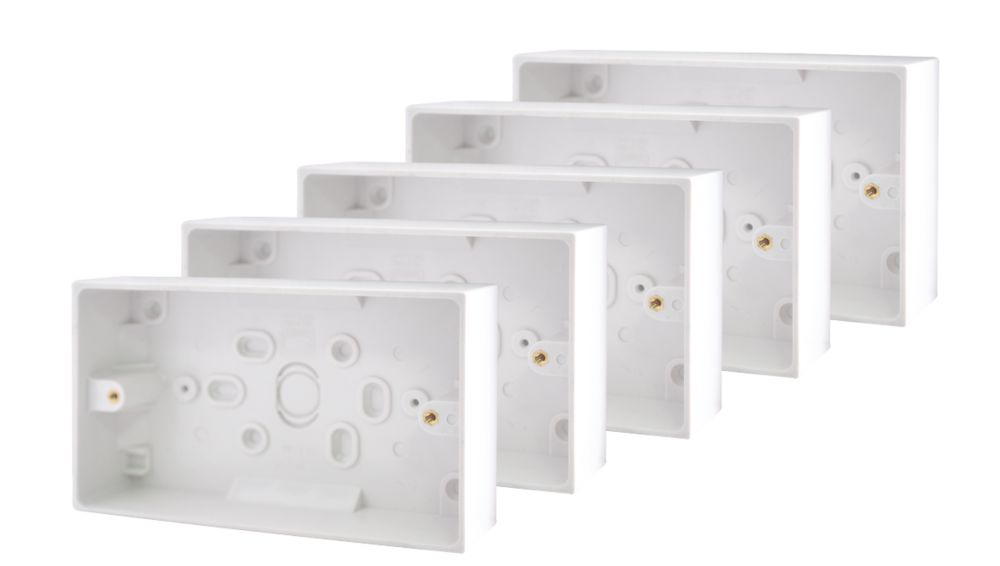 British General 900 Series 2-Gang Surface Pattress  Back Box 29mm 5 Pack