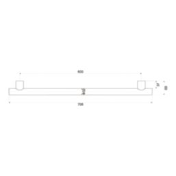 Swirl Adapt+ Straight Household Grab Rail Polished Chrome 600mm