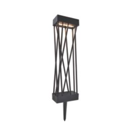 Lutec Spido 600mm Solar-Powered LED Bollard Light Matt Black 10.5W 900lm
