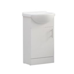 Essentials Idaho Freestanding Vanity Unit with Basin Gloss White 450mm x 370mm x 855mm