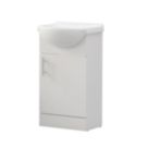 Essentials Idaho Freestanding Vanity Unit with Basin Gloss White 450mm x 370mm x 855mm