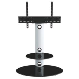 AVF Lugano FSL800LUSW TV Stand Satin White Body/Black Glass