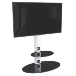 AVF Lugano FSL800LUSW TV Stand Satin White Body/Black Glass