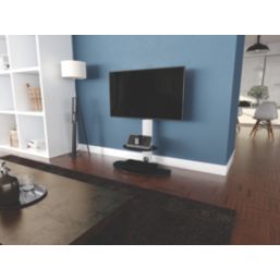 AVF Lugano FSL800LUSW TV Stand Satin White Body/Black Glass