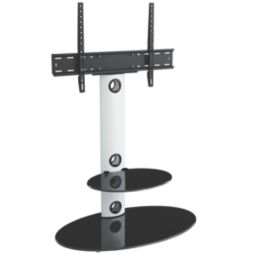 AVF Lugano FSL800LUSW TV Stand Satin White Body/Black Glass
