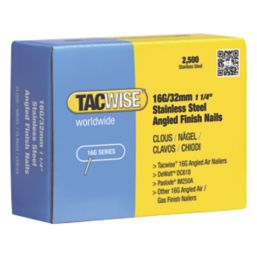 Tacwise Stainless Steel Angled Finishing Nails 16ga x 32mm 2500 Pack