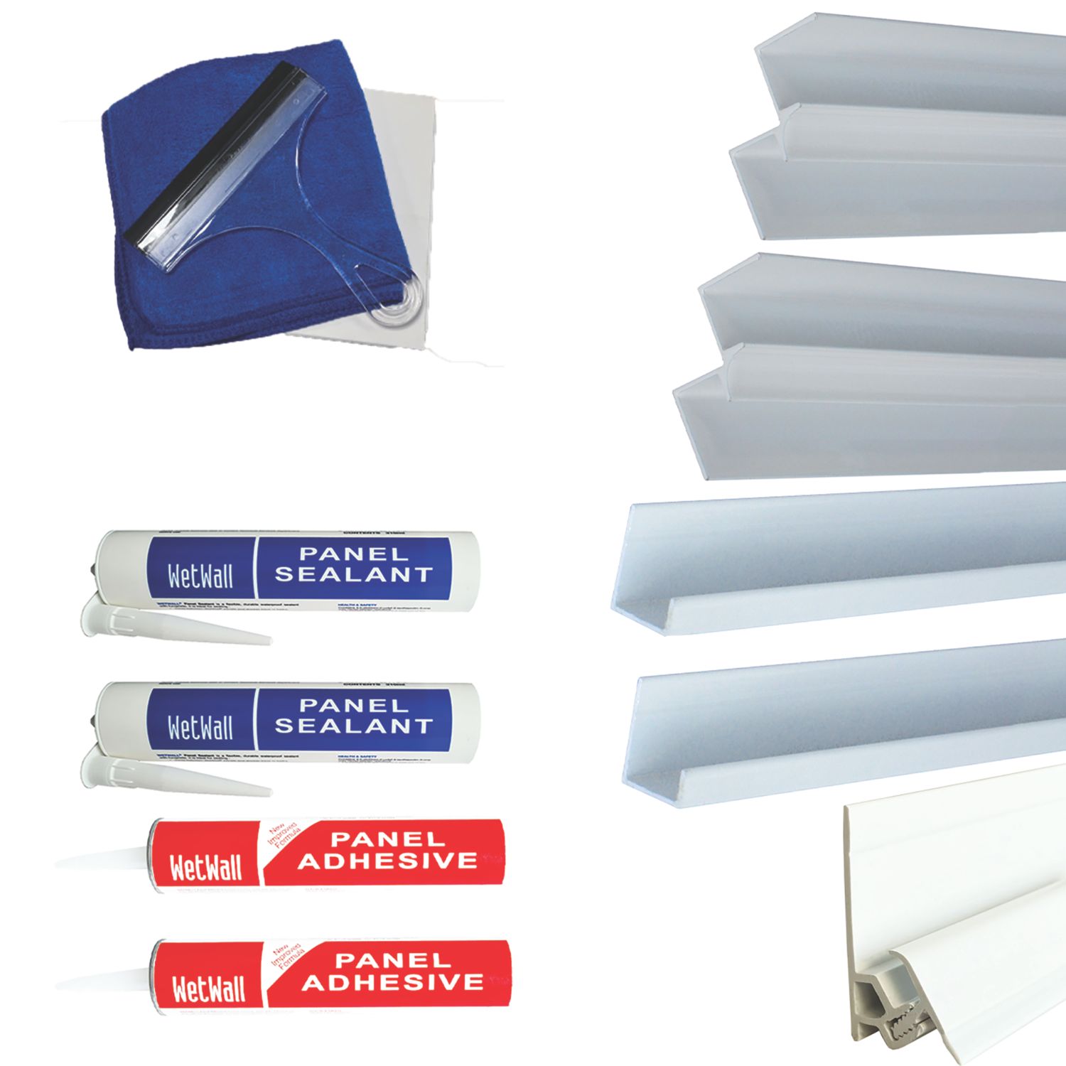 Splashwall Installation Kit White 8 Piece Set (874KU)