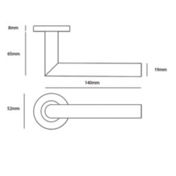 Eclipse Insignia Mitred Fire Rated Lever on Rose Door Handle Pair Matt Black