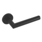 Eclipse Insignia Mitred Fire Rated Lever on Rose Door Handle Pair Matt Black