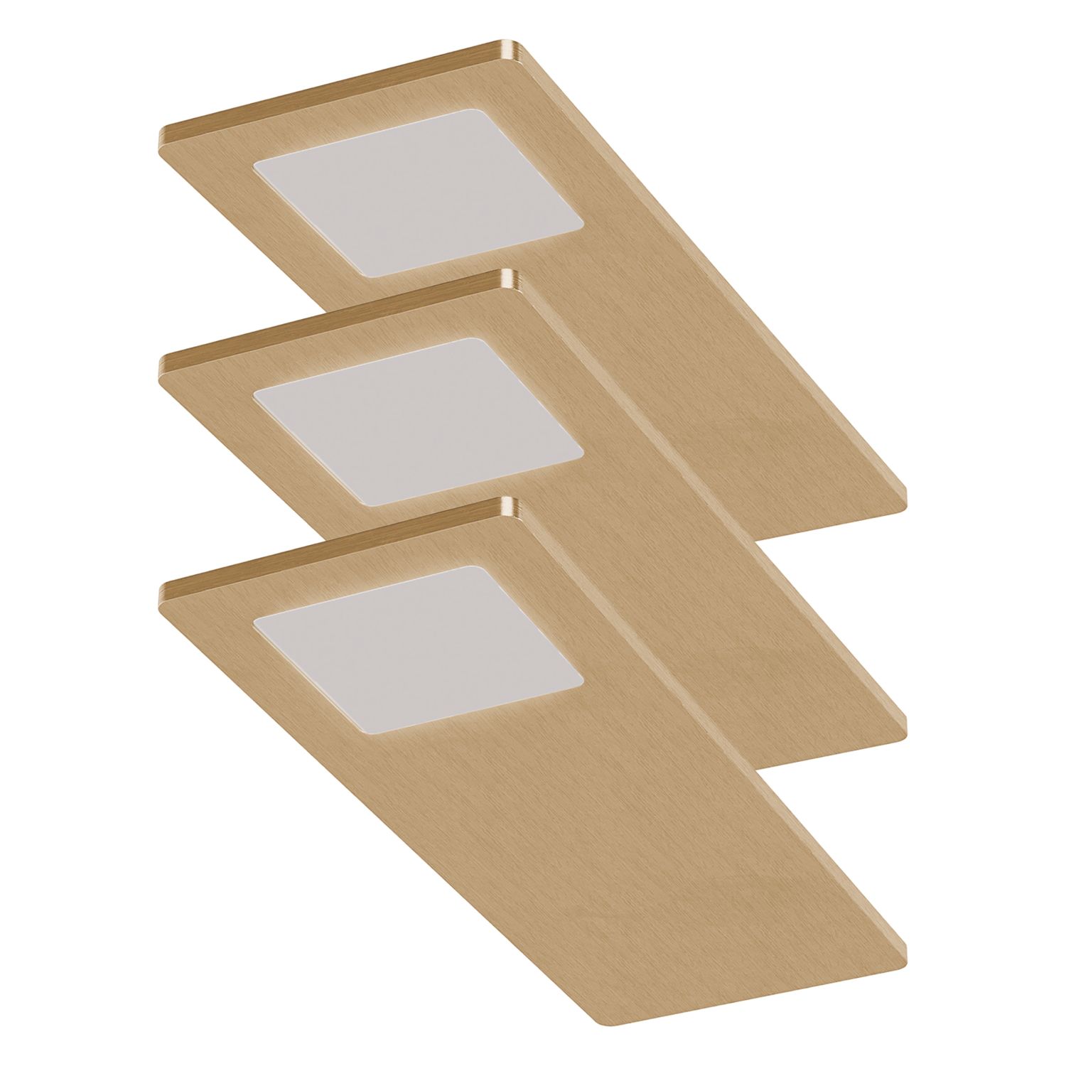 Sensio Astro TrioTone Rectangular LED Under Cabinet Lights Brass 14.4W 240-270lm 3 Pack (874PL)