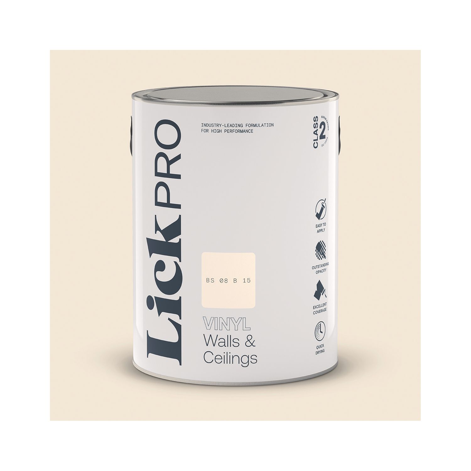 LickPro 5Ltr White BS 08 B 15 Vinyl Matt Emulsion Paint (874TM)