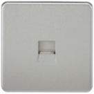 Knightsbridge  1-Gang Master Telephone Socket Brushed Chrome