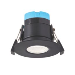 Spa Rhom Fixed  Fire Rated LED Downlights Black 8W 900lm 4 Pack