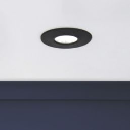 Spa Rhom Fixed  Fire Rated LED Downlights Black 8W 900lm 4 Pack